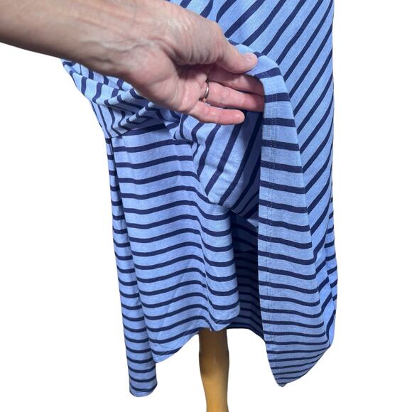Soft Surroundings Women’s Cotton Blend Blue Striped Maxi Sun Dress XS Petite - Picture 4 of 10